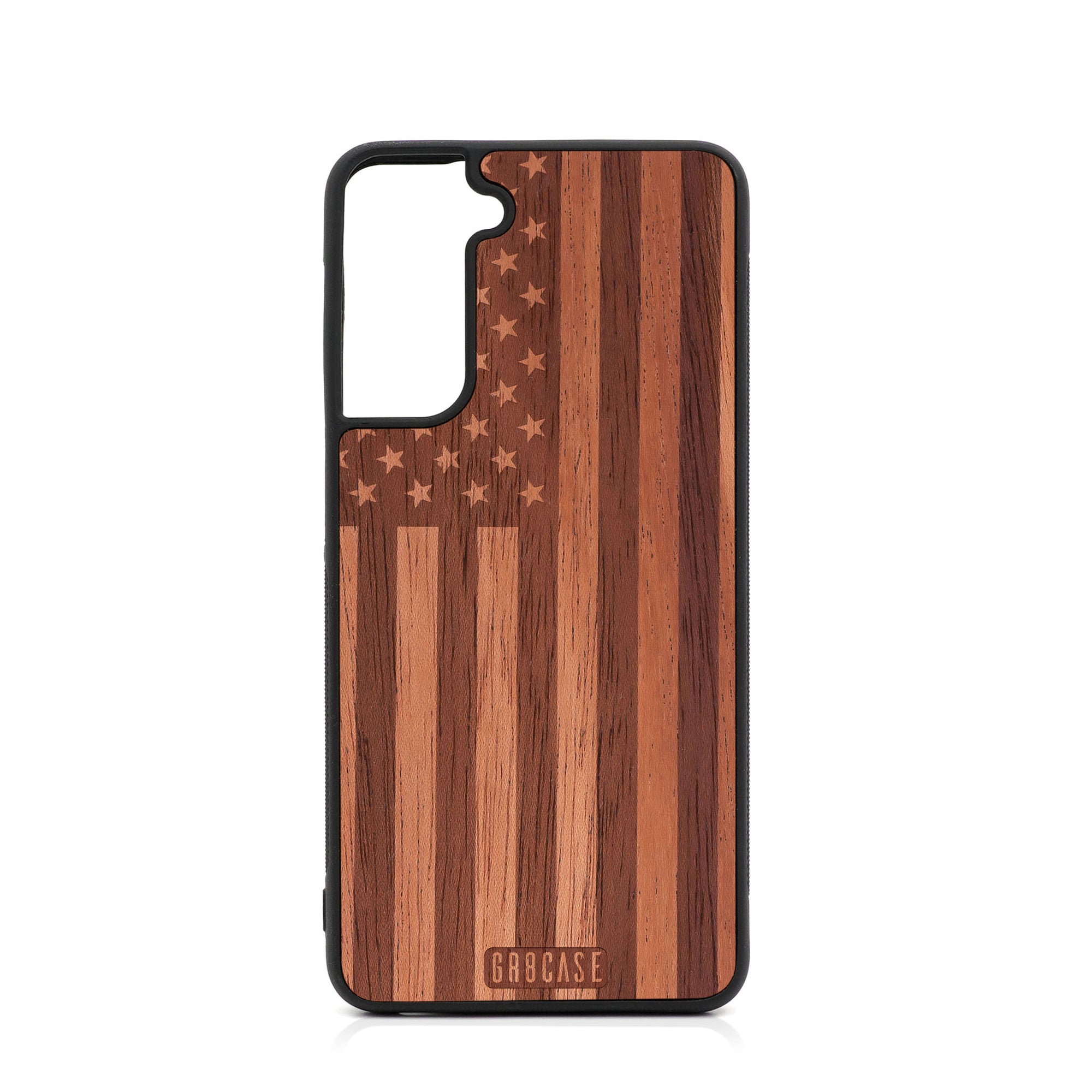 USA Flag Design Wood Case For Samsung Galaxy S21 Plus 5G