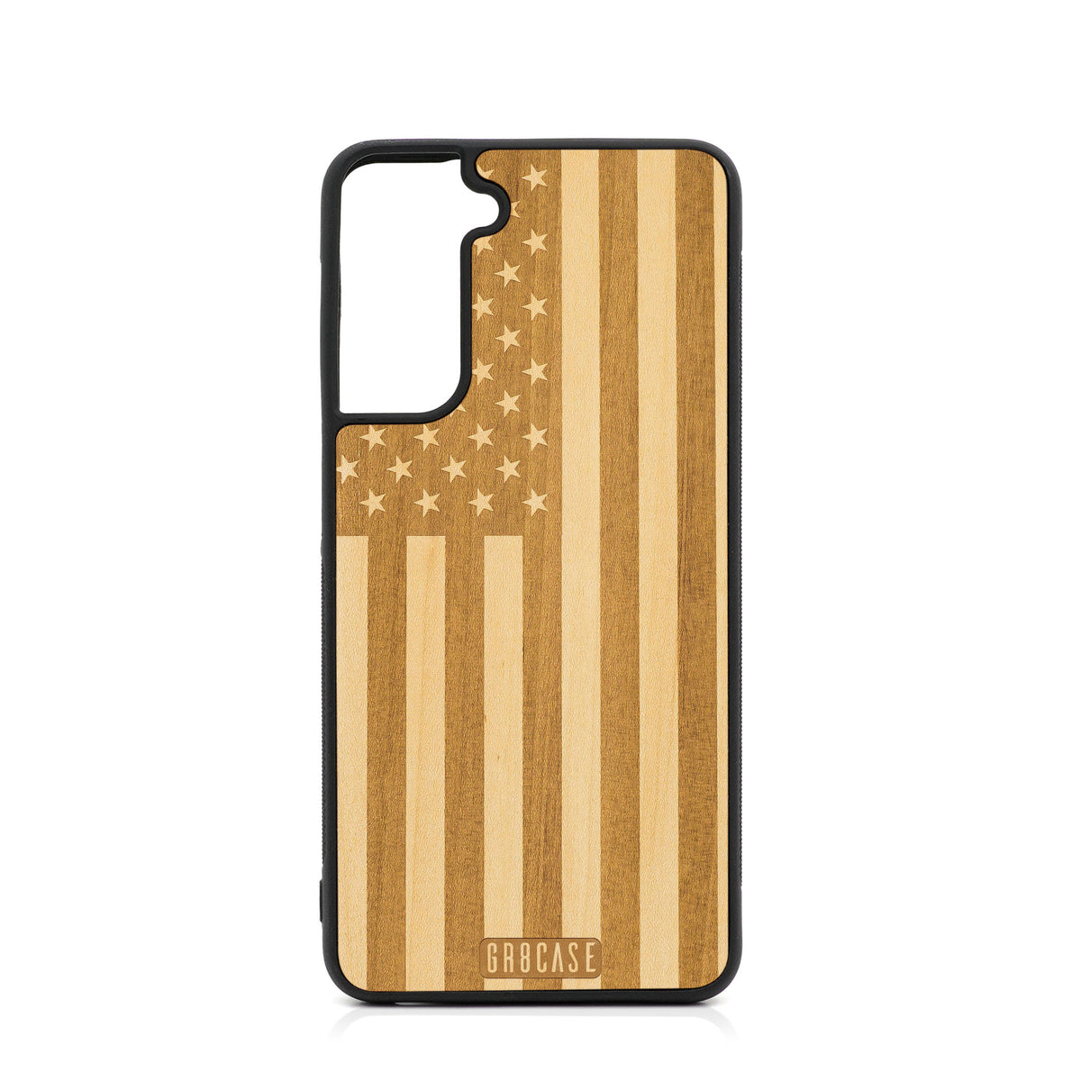 USA Flag Design Wood Case For Samsung Galaxy S21 Plus 5G