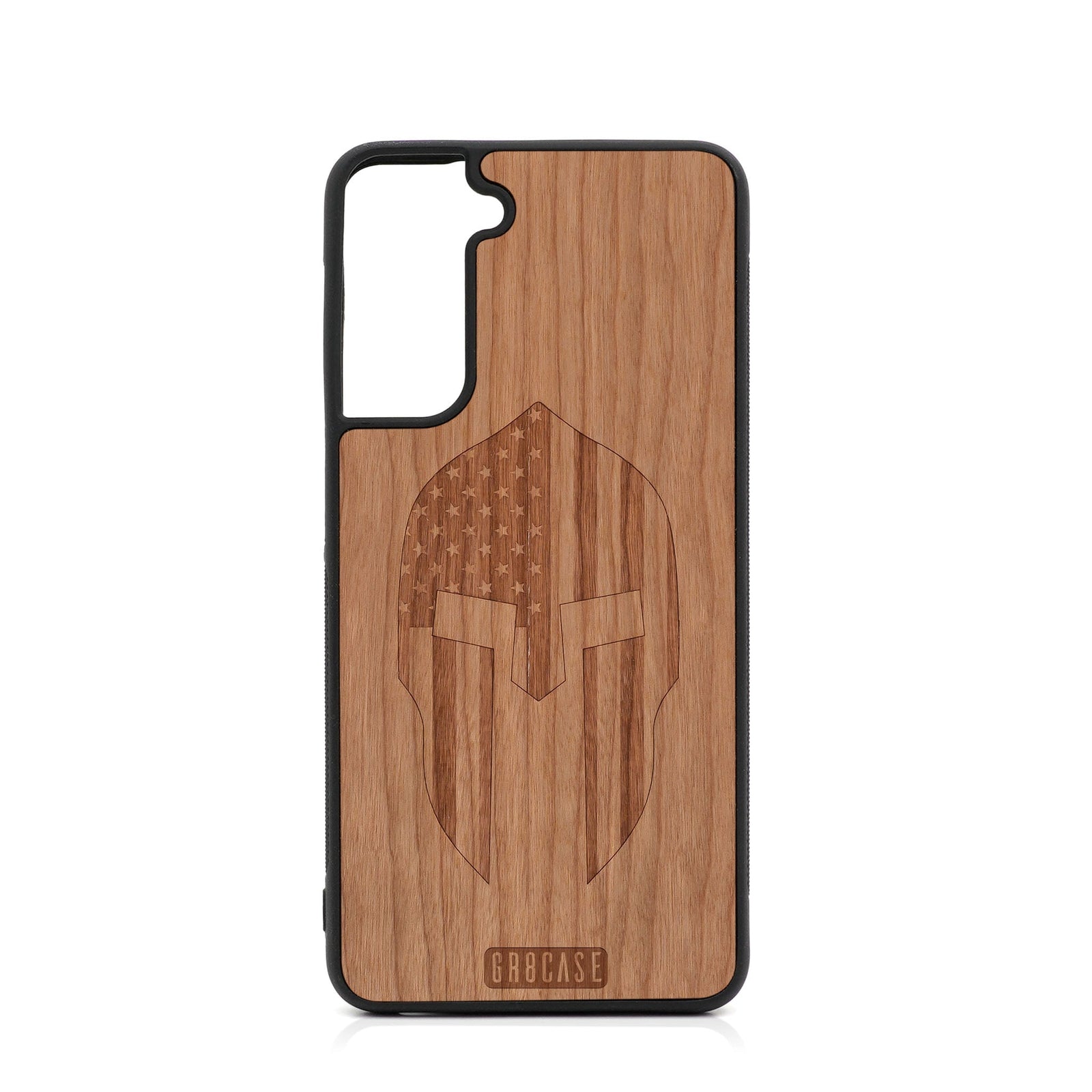 USA Spartan Helmet Design Wood Case For Samsung Galaxy S24 5G