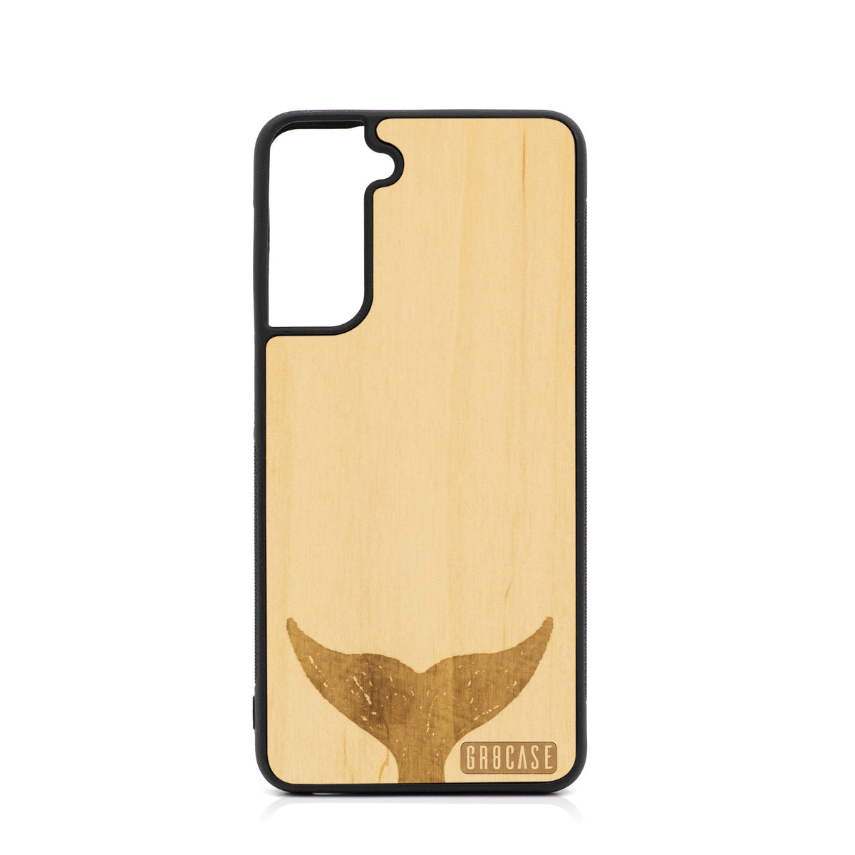 Whale Tail Design Wood Case For Samsung Galaxy S24 5G
