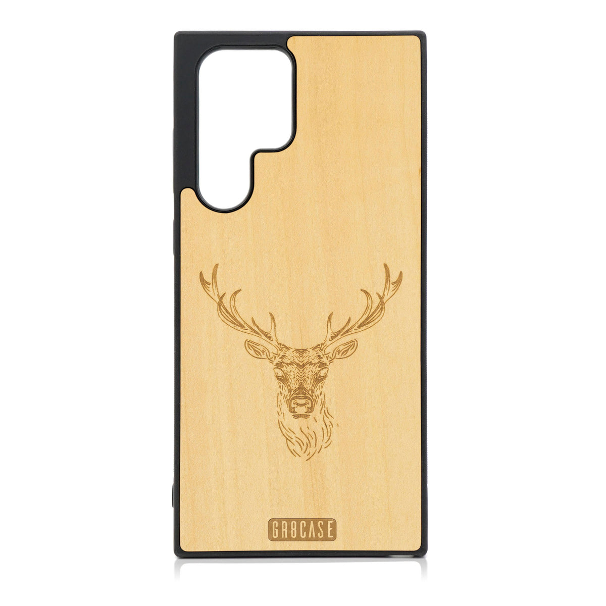 Buck Deer Design Wood Case For Galaxy S22 Ultra