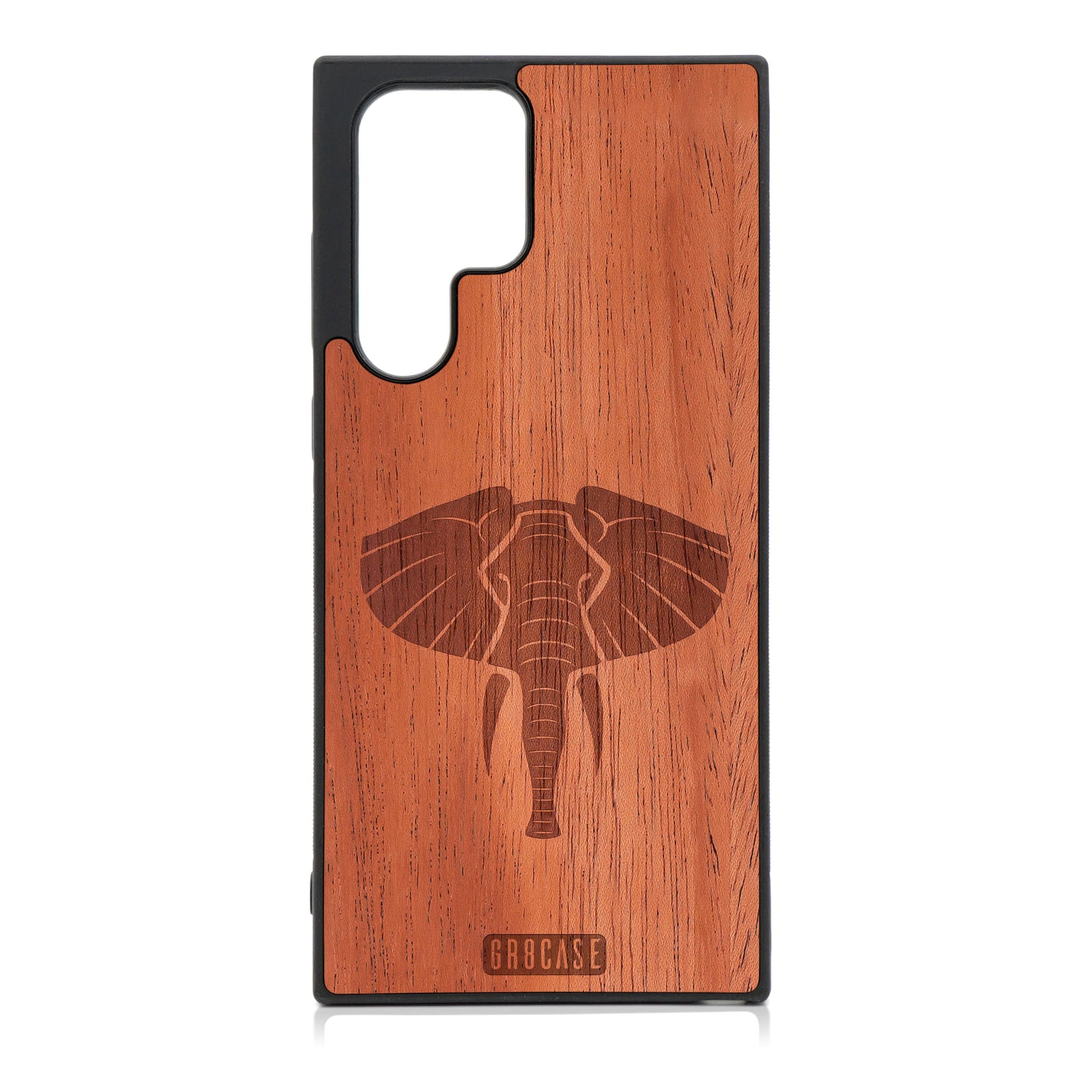 Elephant Design Wood Case For Galaxy S22 Ultra
