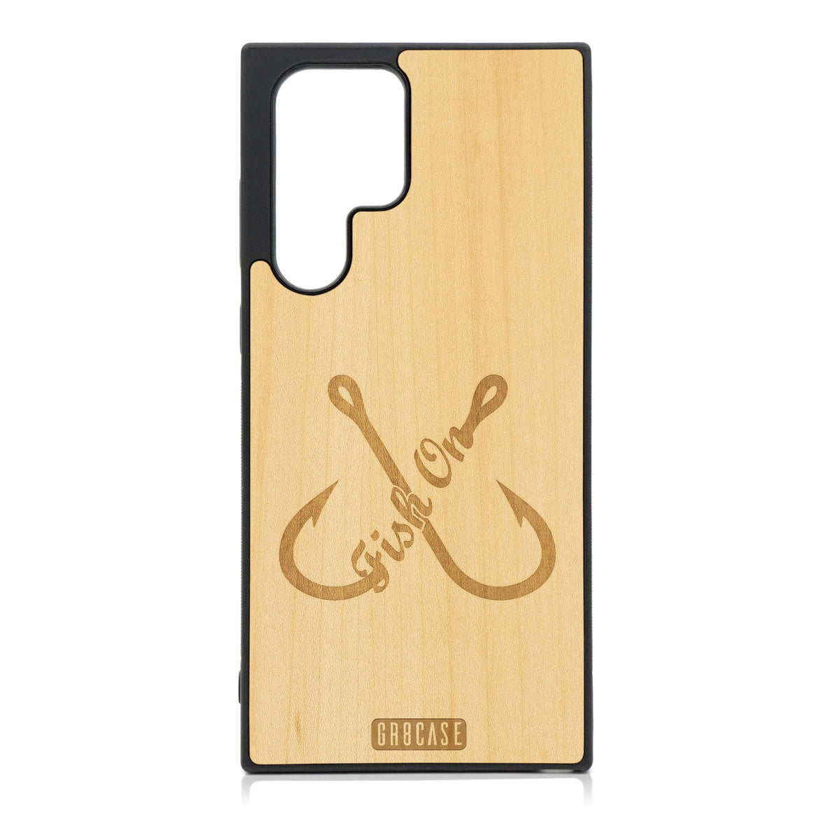 Fish On (Fish Hooks) Design Wood Case For Samsung Galaxy S22 Ultra