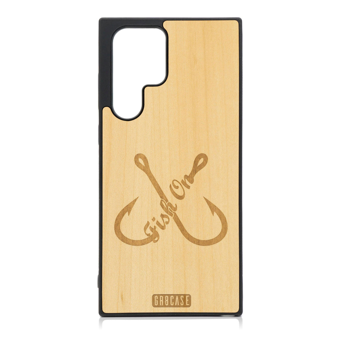 Fish On (Fish Hooks) Design Wood Case For Samsung Galaxy S23 Ultra
