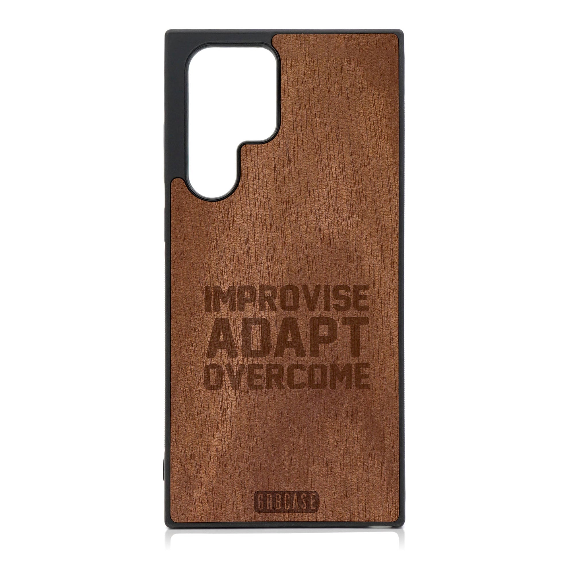 Improvise Adapt Overcome Design Wood Phone Case For Galaxy S23 Ultra