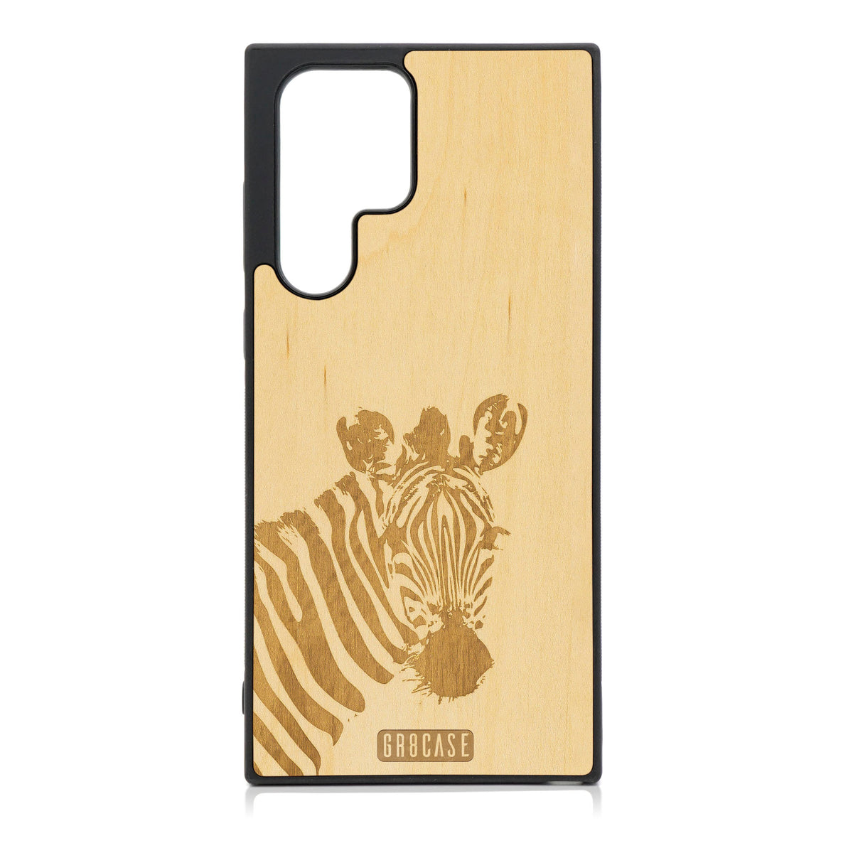 Lookout Zebra Design Wood Phone Case For Galaxy S22 Ultra