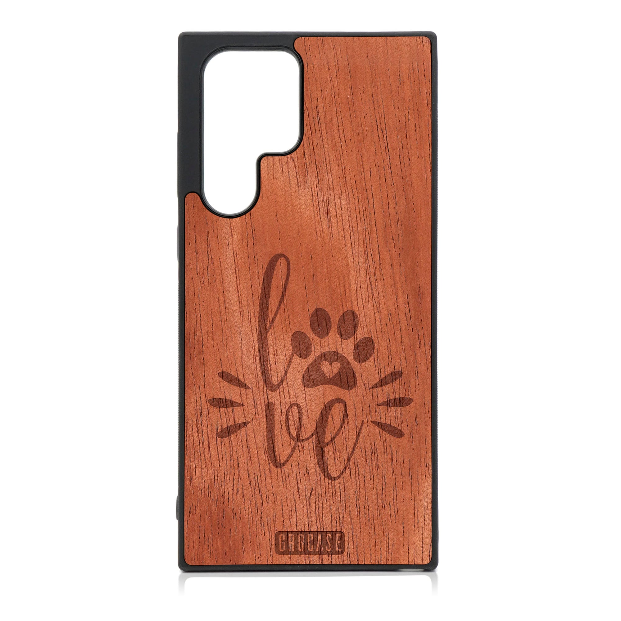 Paw Love Design Wood Case For Galaxy A13 5G