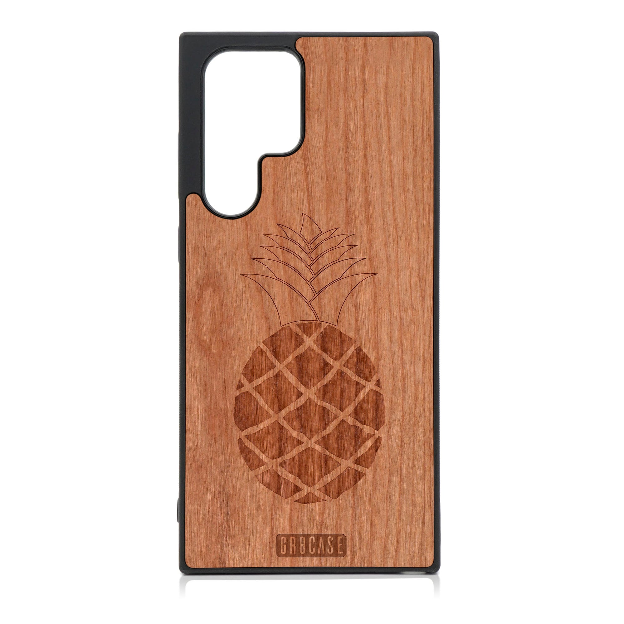 Pineapple Design Wood Case For Galaxy S22 Ultra