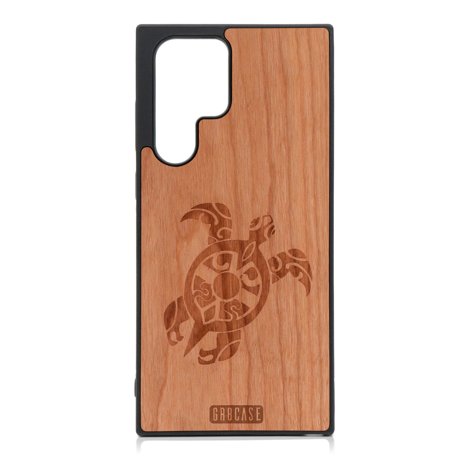 Turtle Design Wood Case For Galaxy S23 Ultra