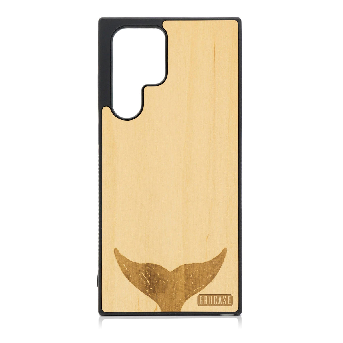 Whale Tail Design Wood Case For Galaxy S23 Ultra