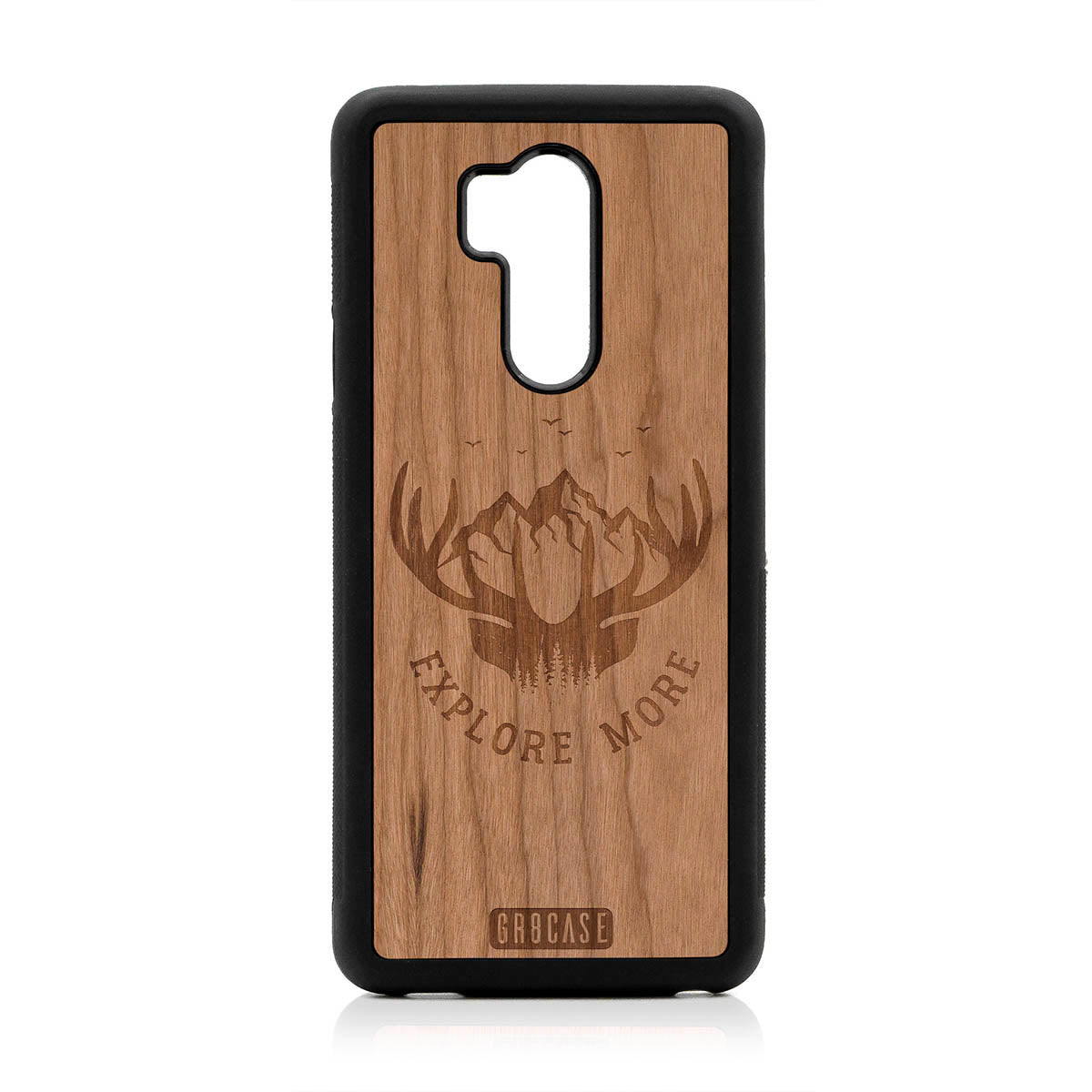 Explore More (Forest, Mountains & Antlers) Design Wood Case For LG G7 ThinQ by GR8CASE