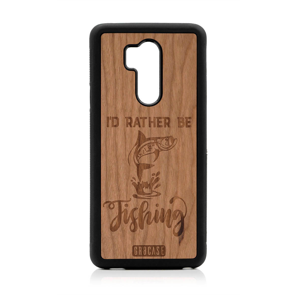 I'D Rather Be Fishing Design Wood Case For LG G7 ThinQ