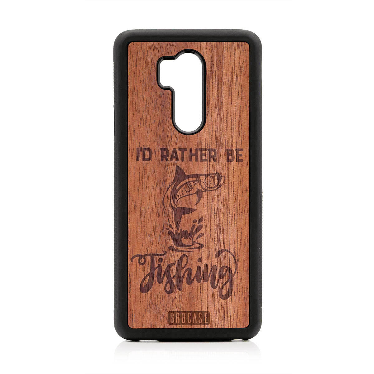 I'D Rather Be Fishing Design Wood Case For LG G7 ThinQ