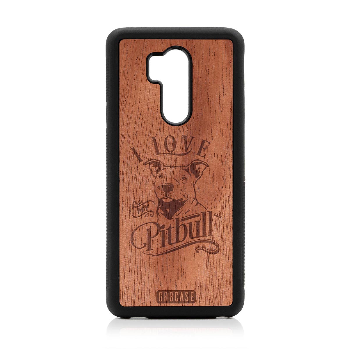 I Love My Pitbull Design Wood Case LG G7 ThinQ by GR8CASE