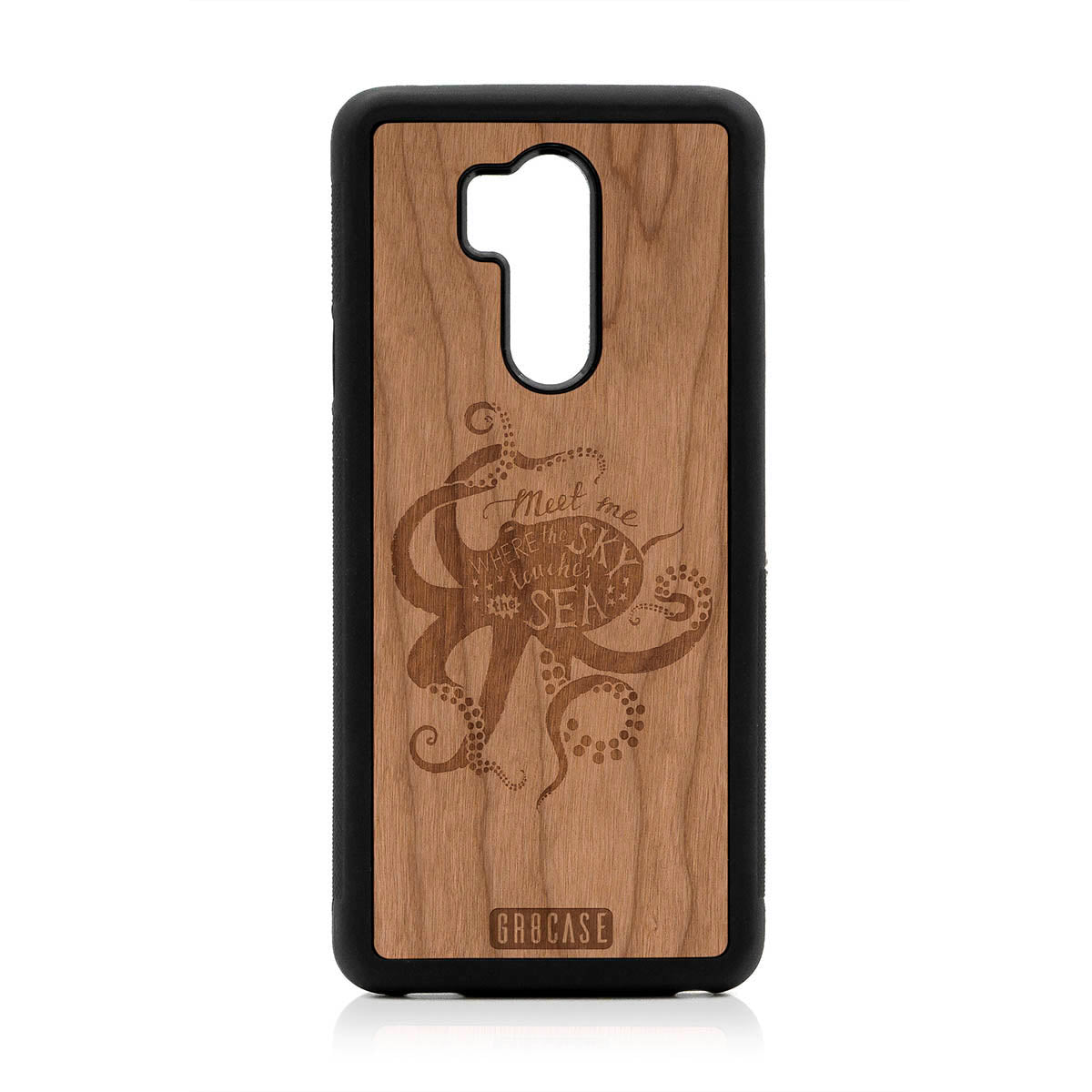 Meet Me Where The Sky Touches The Sea (Octopus) Design Wood Case For LG G7 ThinQ