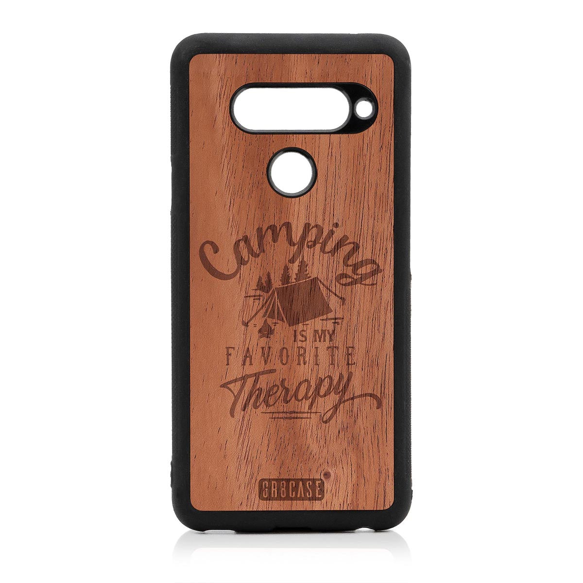 Camping Is My Favorite Therapy Design Wood Case For LG V40 ThinQ by GR8CASE