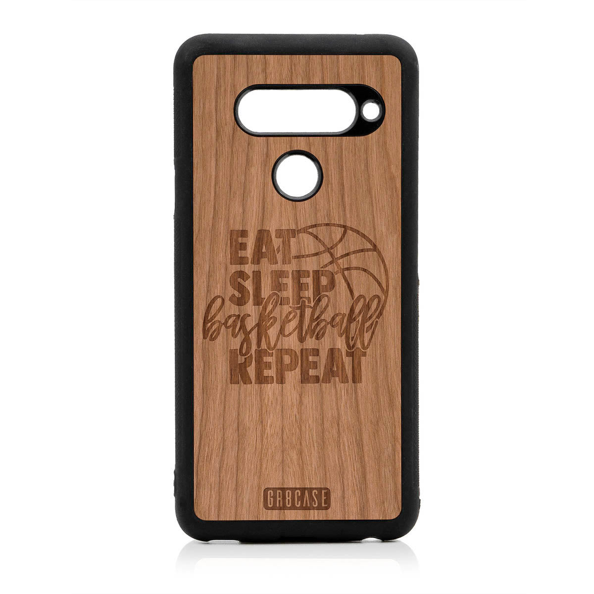 Eat Sleep Basketball Repeat Design Wood Case For LG V40
