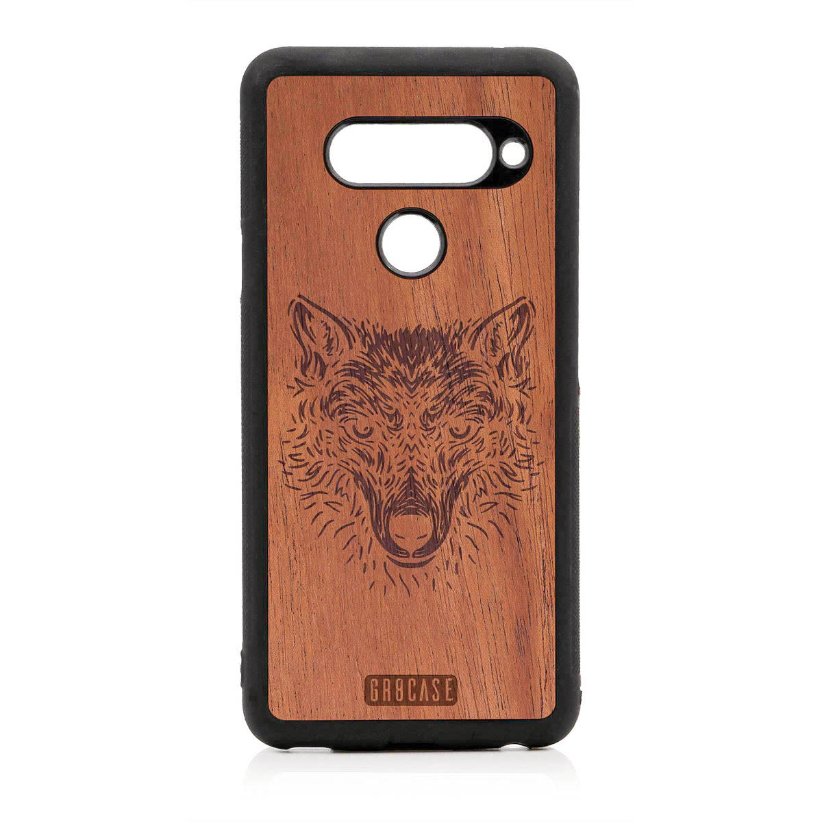 Furry Wolf Design Wood Case For LG V40