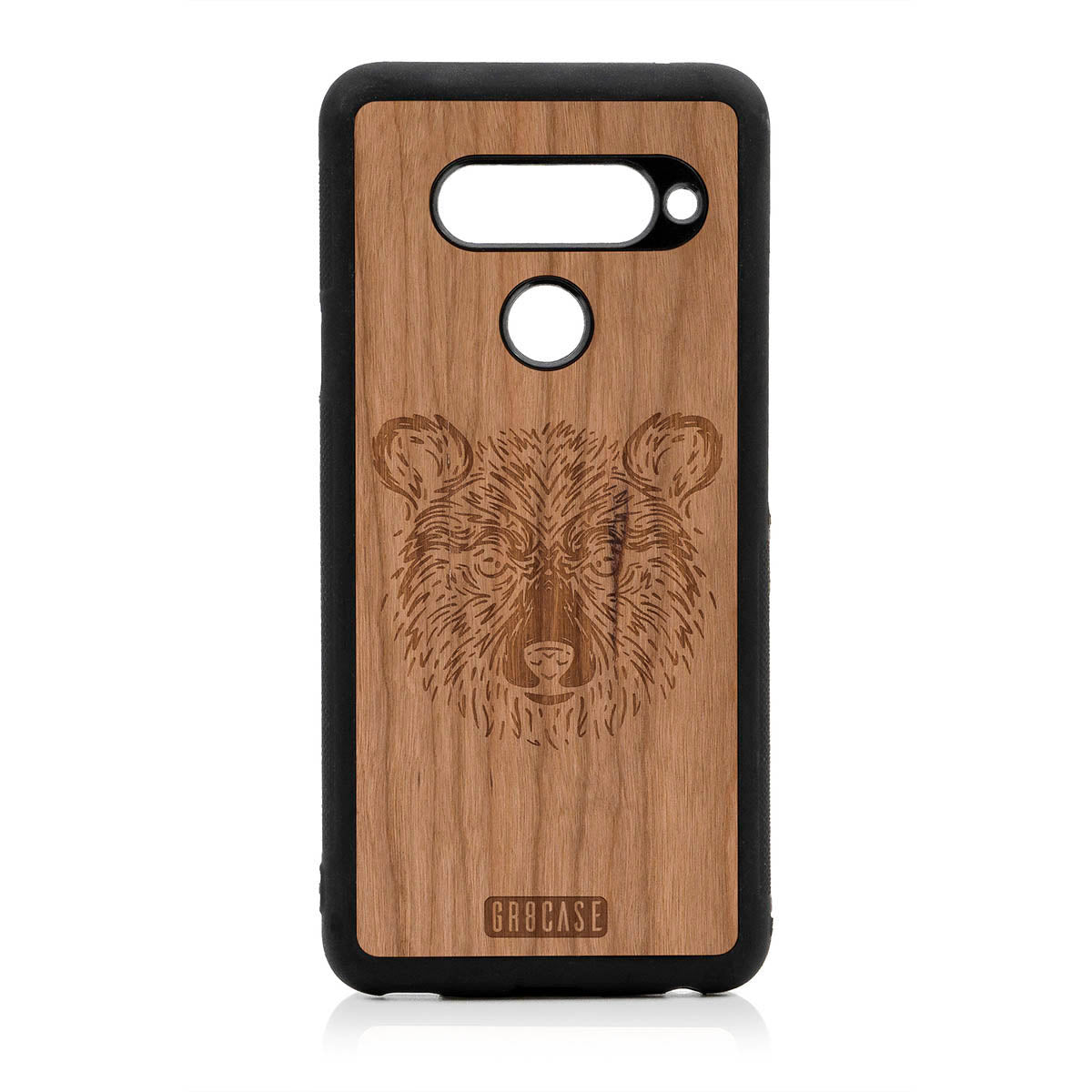 Furry Bear Design Wood Case For LG V40