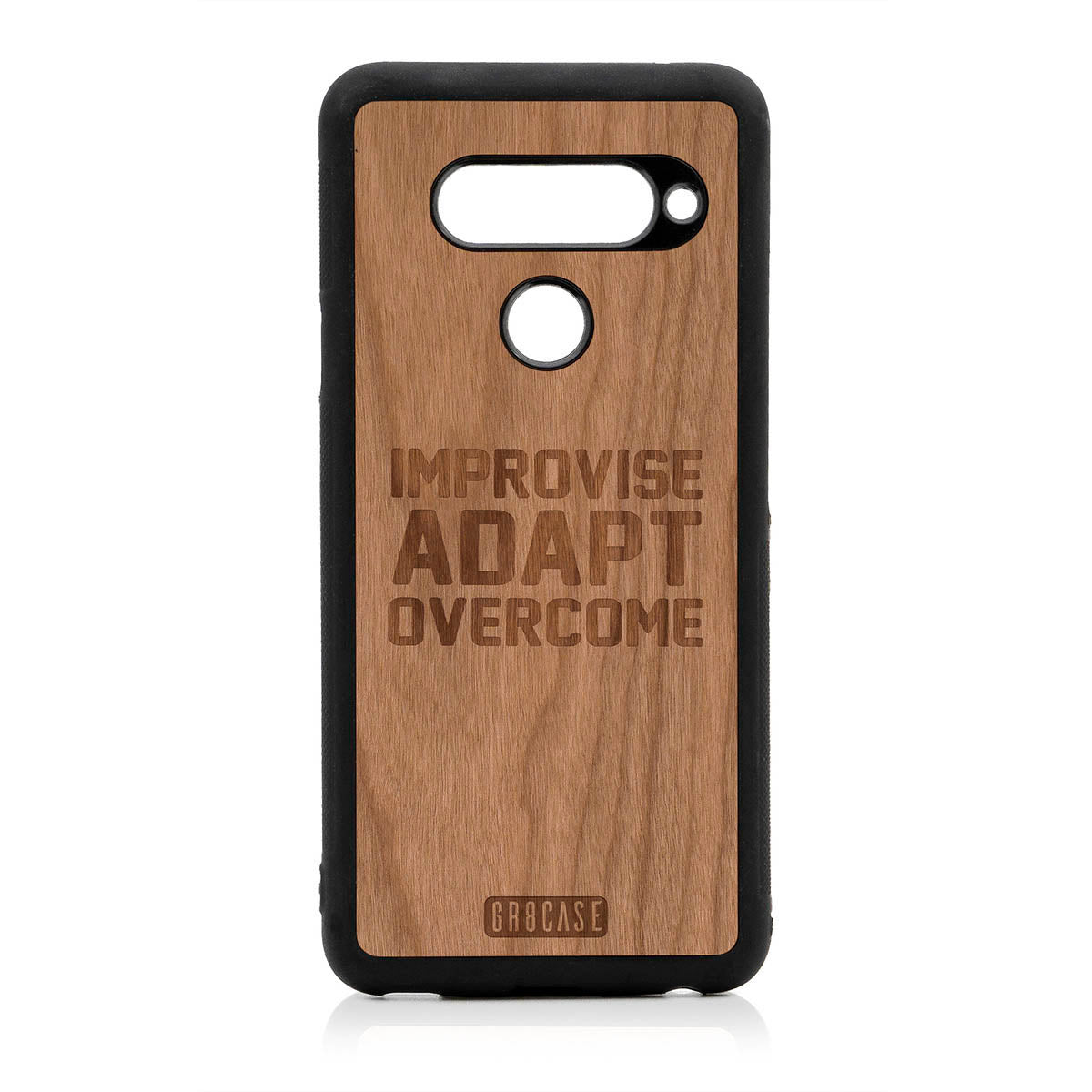 Improvise Adapt Overcome Design Wood Case For LG V40