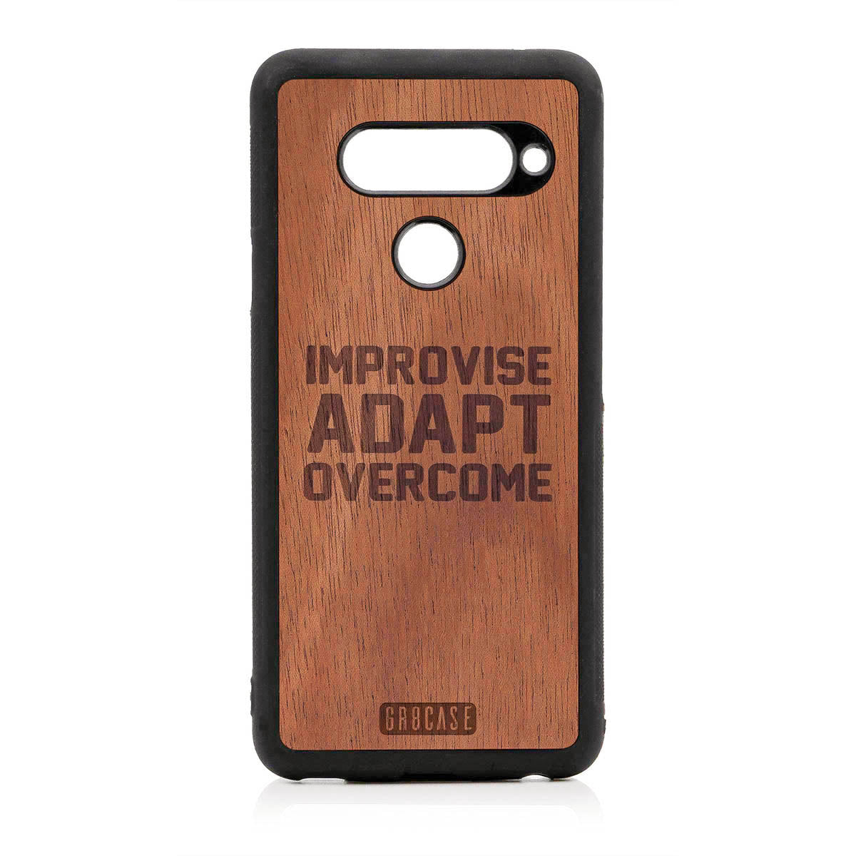 Improvise Adapt Overcome Design Wood Case For LG V40