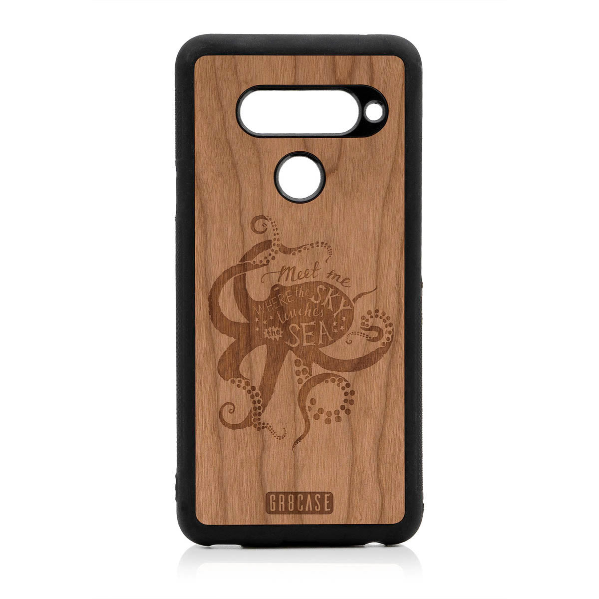 Meet Me Where The Sky Touches The Sea (Octopus) Design Wood Case For LG V40