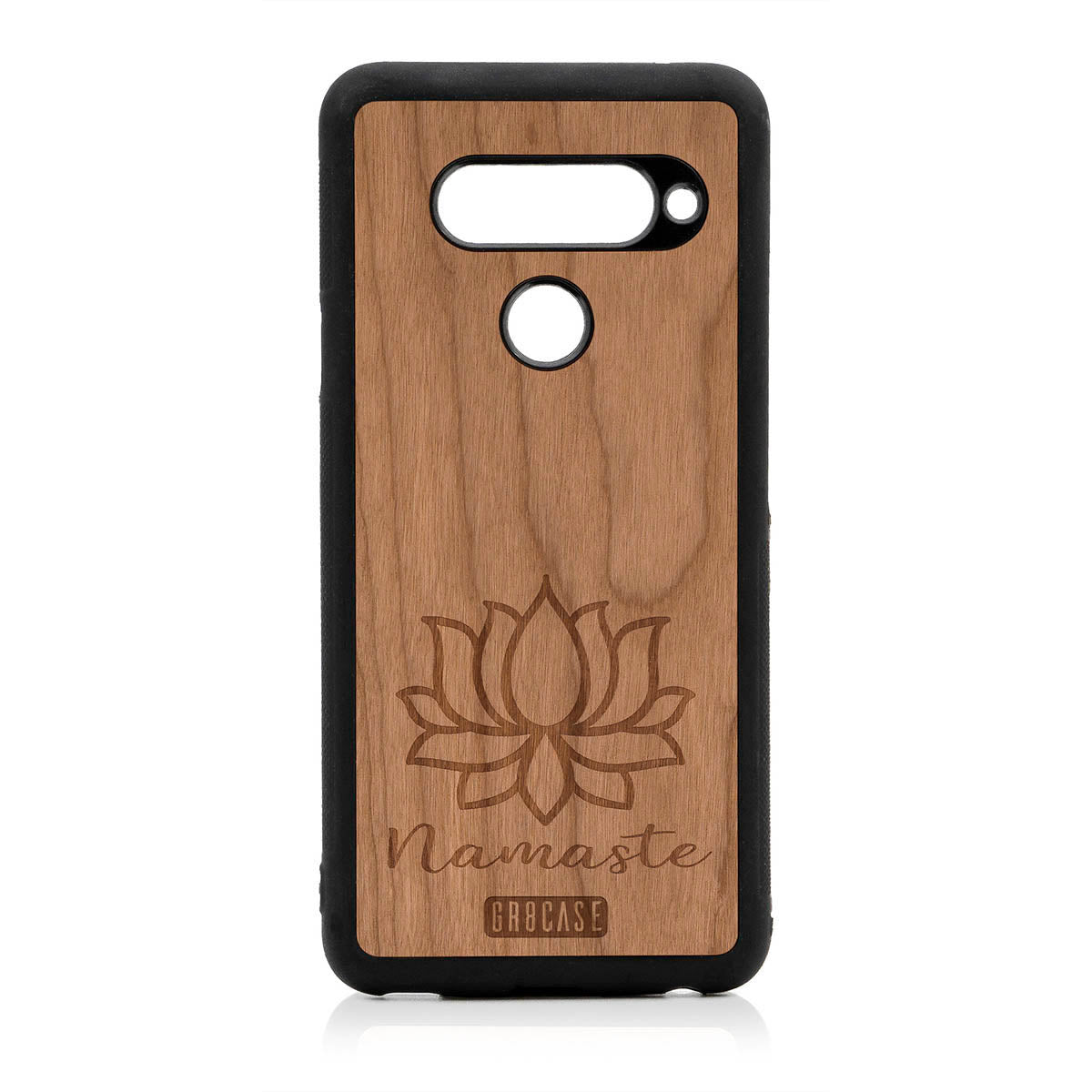 Namaste (Lotus Flower) Design Wood Case For LG V40