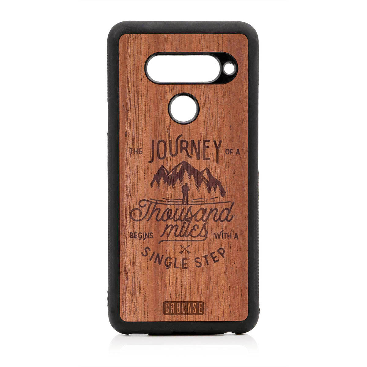 The Journey Of A Thousand Miles Begins With A Single Step Design Wood Case For LG V40