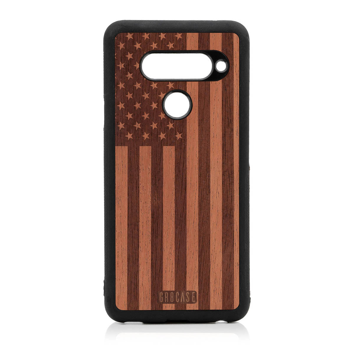 USA Flag Design Wood Case LG V40