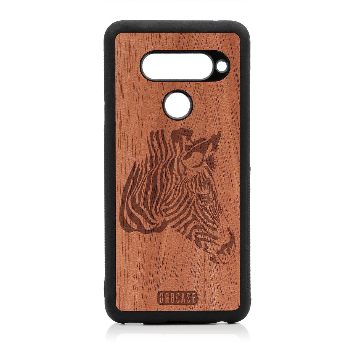 Zebra Design Wood Case For LG V40 ThinQ