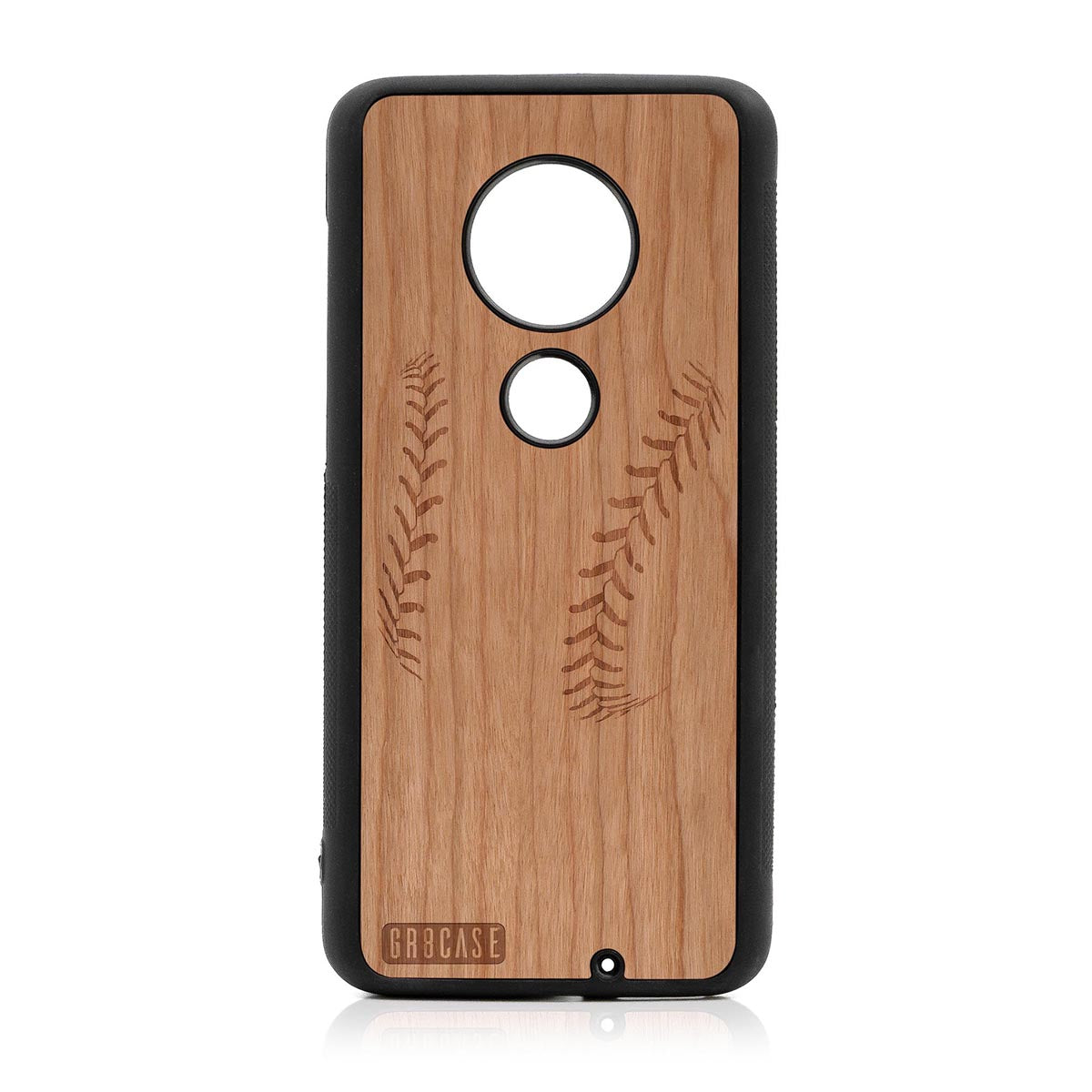 Baseball Stitches Design Wood Case For Moto G7 Plus by GR8CASE