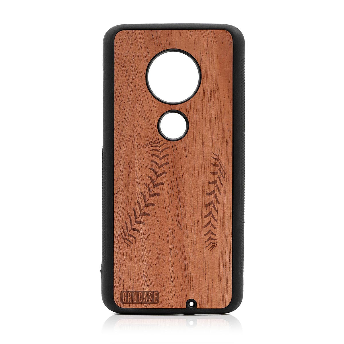 Baseball Stitches Design Wood Case For Moto G7 Plus by GR8CASE