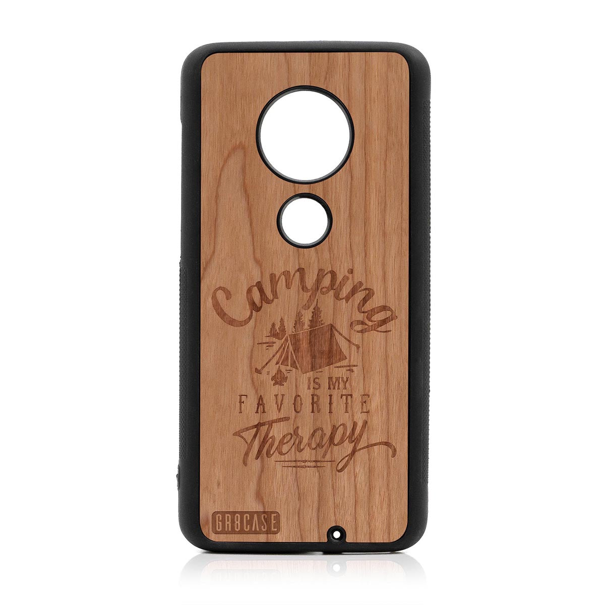 Camping Is My Favorite Therapy Design Wood Case Moto G7 Plus by GR8CASE