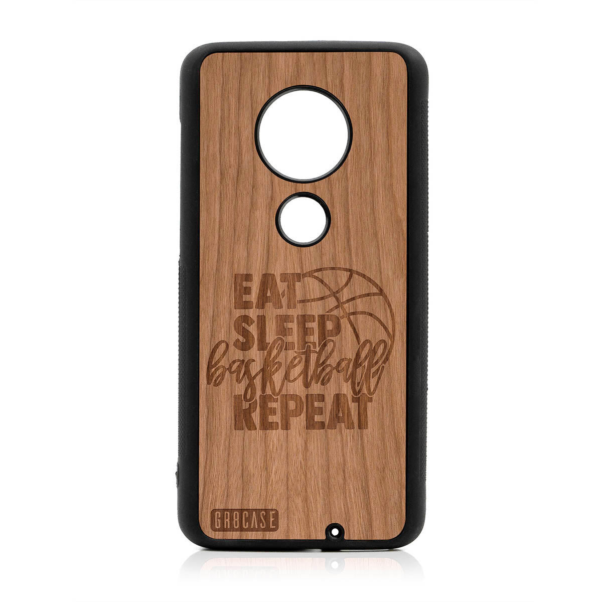 Eat Sleep Basketball Repeat Design Wood Case For Moto G7 Plus