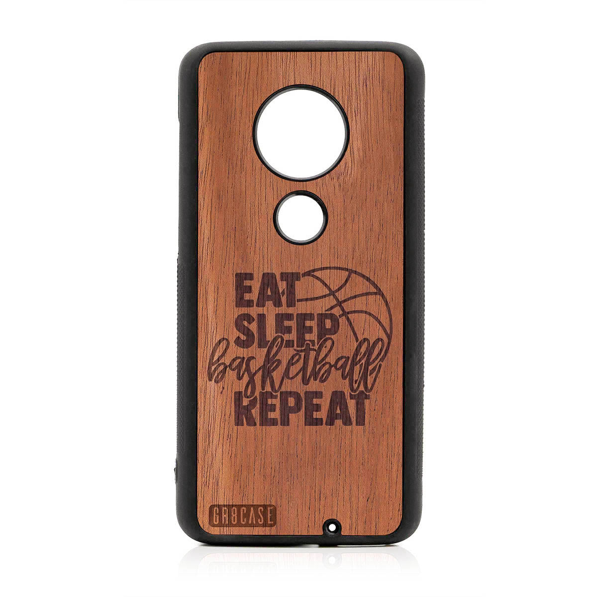 Eat Sleep Basketball Repeat Design Wood Case For Moto G7 Plus