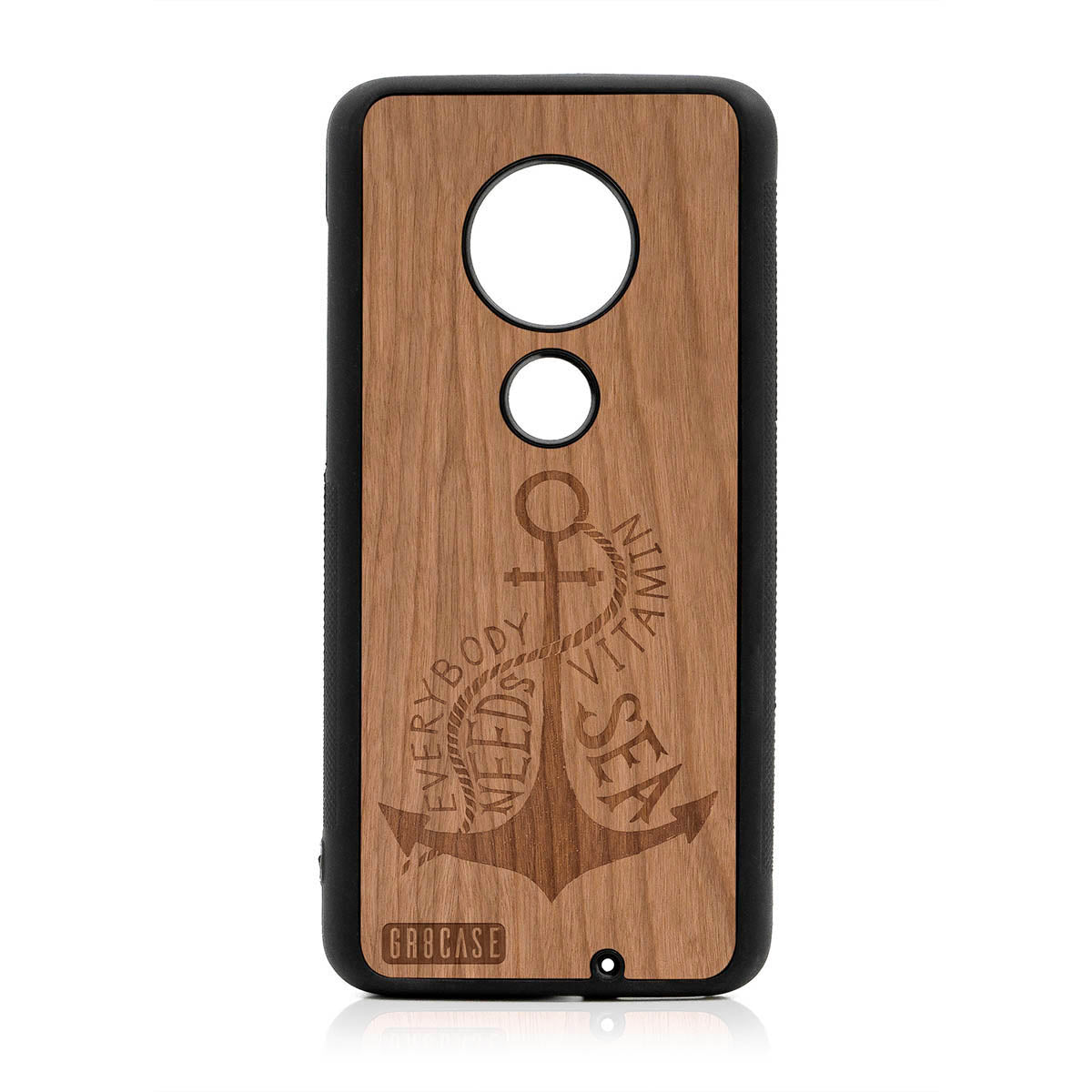 Everybody Needs Vitamin Sea (Anchor) Design Wood Case For Moto G7 Plus by GR8CASE