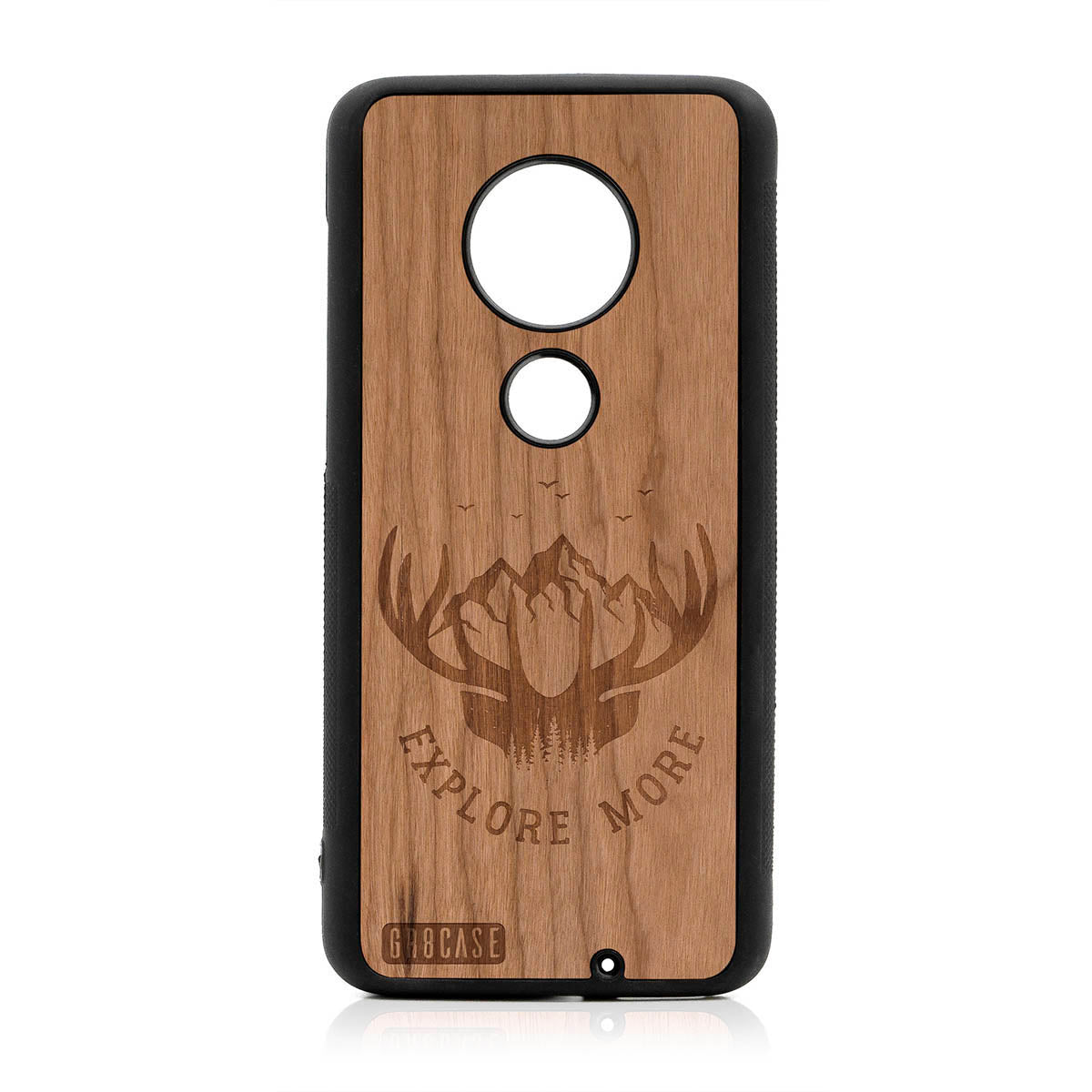 Explore More (Forest, Mountains &amp; Antlers) Design Wood Case For Moto G7 Plus by GR8CASE