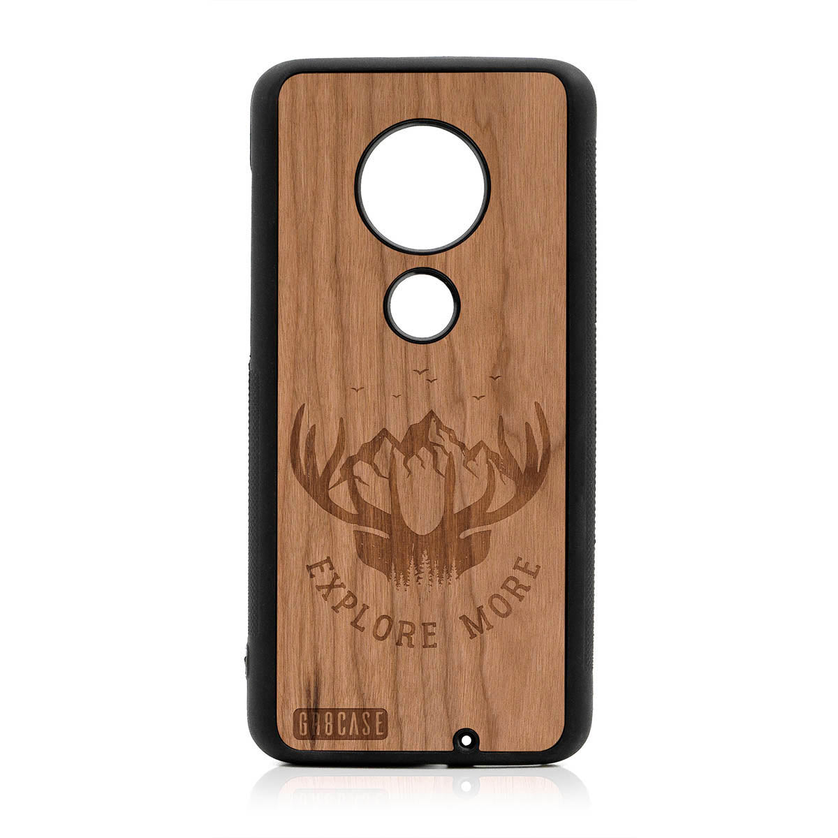 Explore More (Forest, Mountains & Antlers) Design Wood Case For Moto G7 Plus by GR8CASE