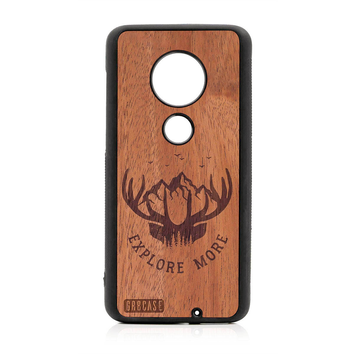 Explore More (Forest, Mountains &amp; Antlers) Design Wood Case For Moto G7 Plus by GR8CASE