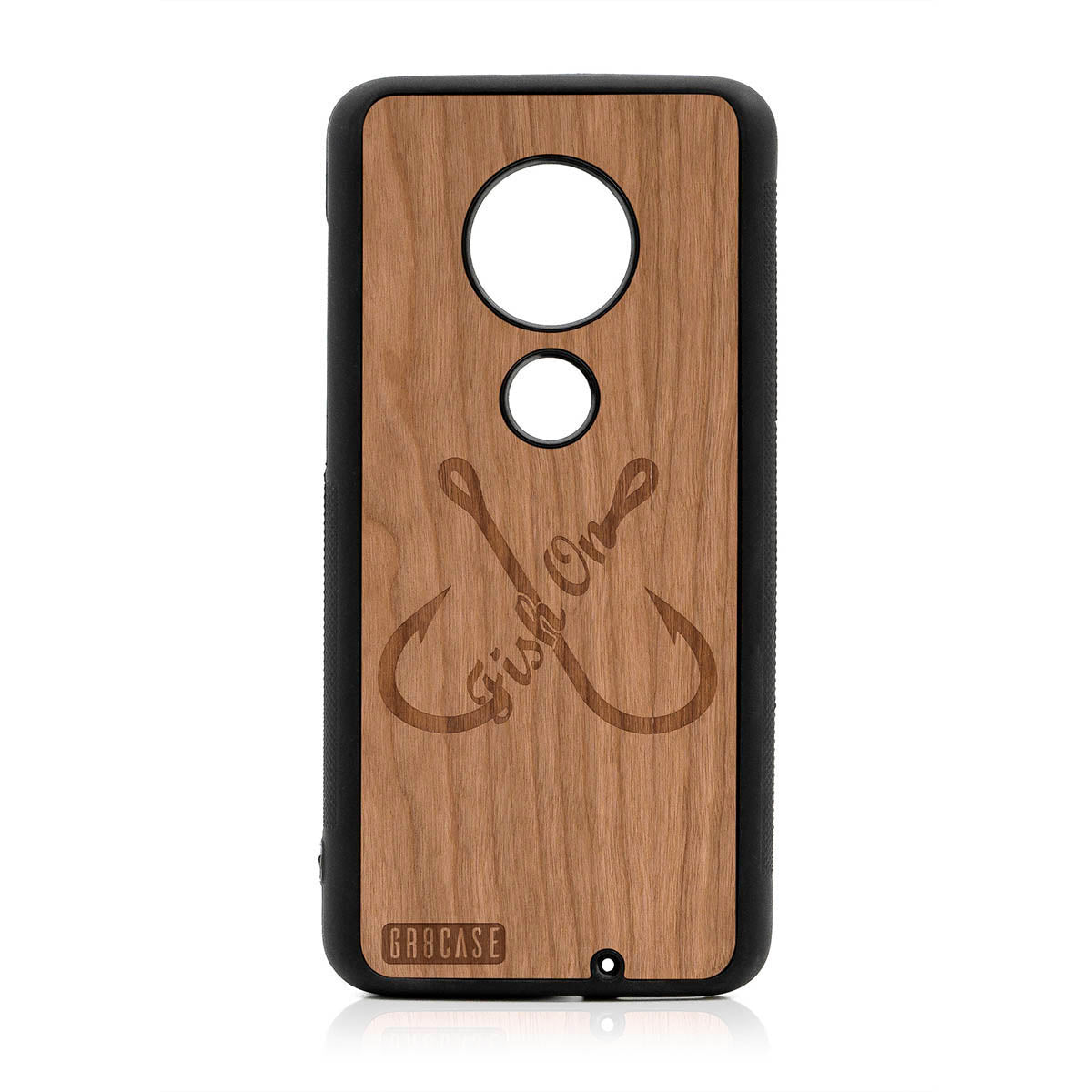 Fish On (Fish Hooks) Design Wood Case For Moto G7 Plus by GR8CASE