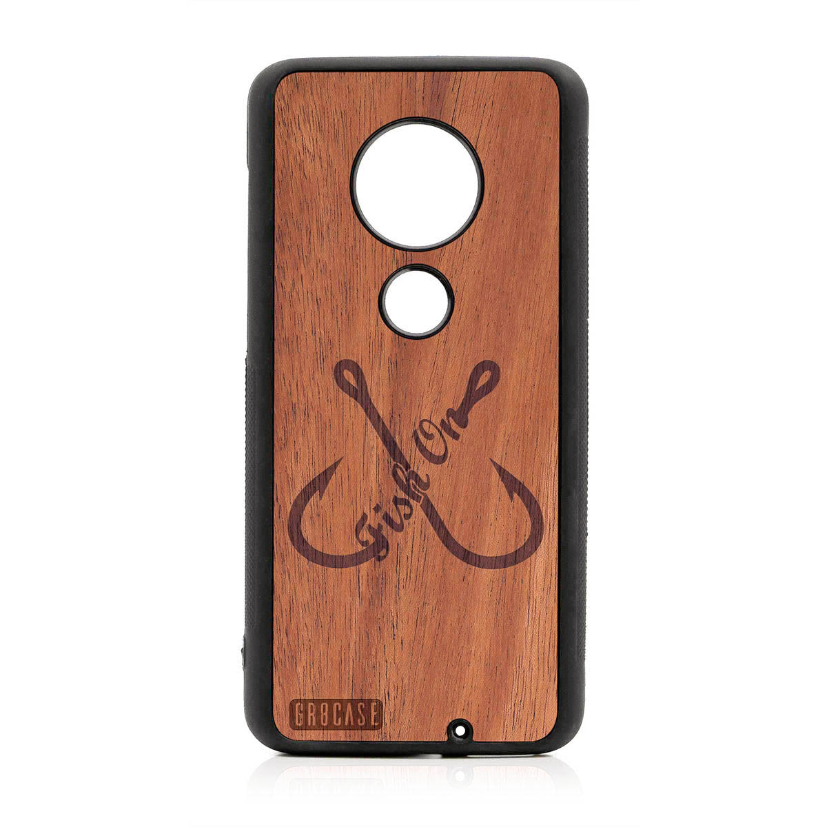 Fish On (Fish Hooks) Design Wood Case For Moto G7 Plus by GR8CASE