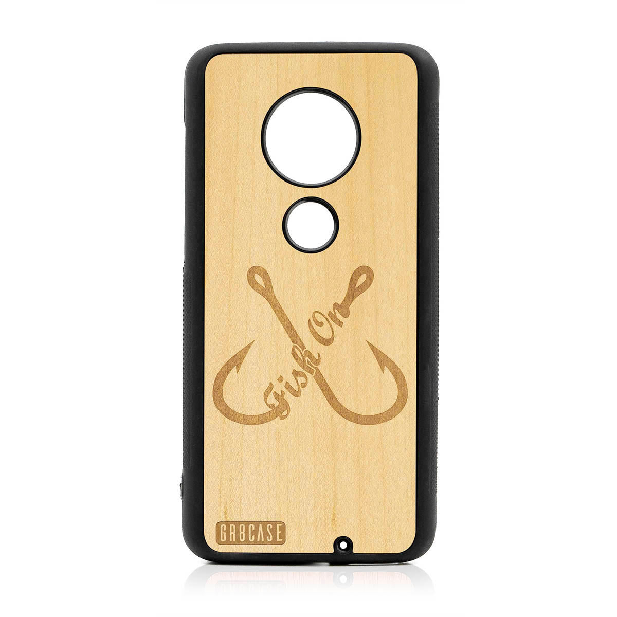 Fish On (Fish Hooks) Design Wood Case For Moto G7 Plus by GR8CASE