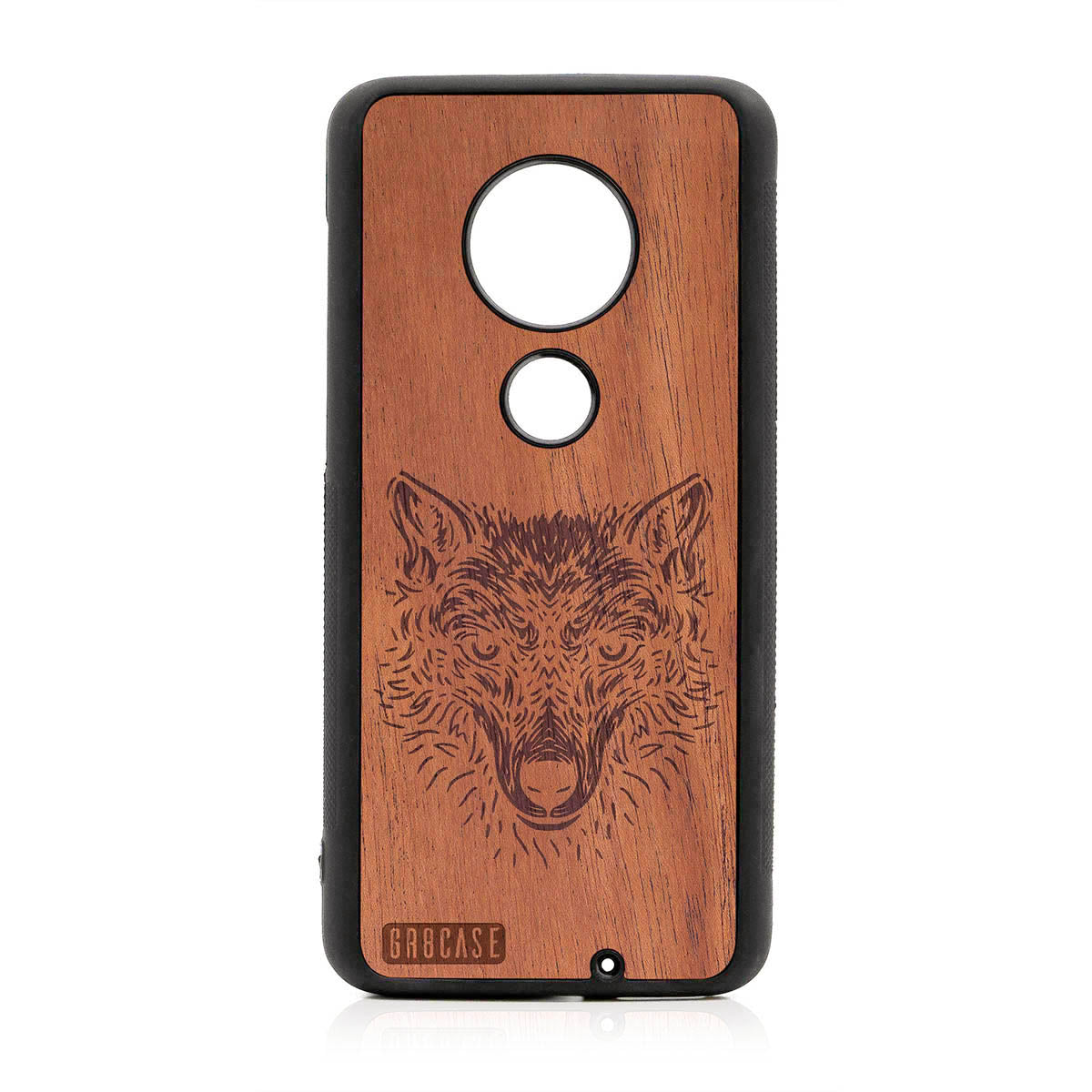 Furry Wolf Design Wood Case For Moto G7 Plus