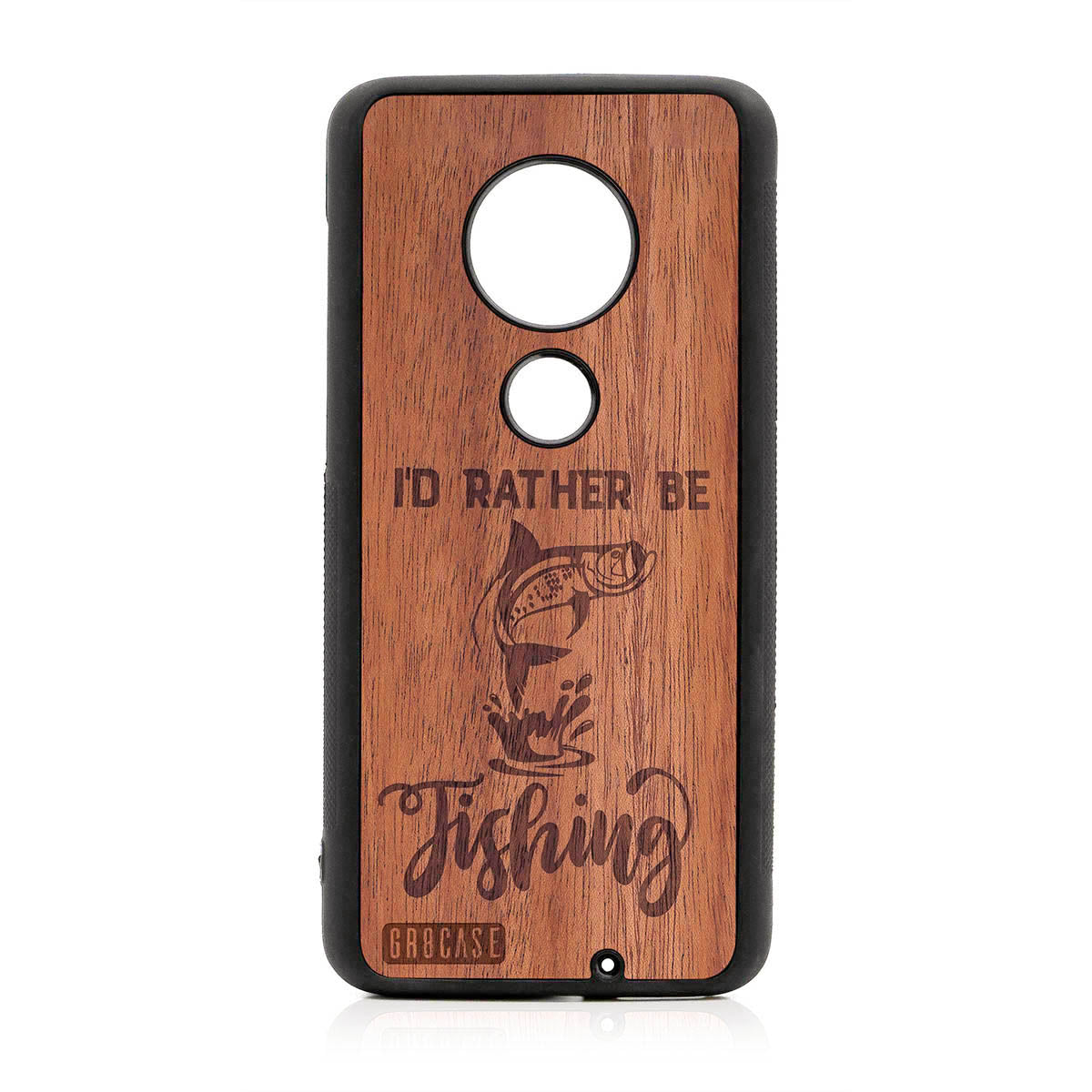 I&#39;D Rather Be Fishing Design Wood Case For Moto G7 Plus