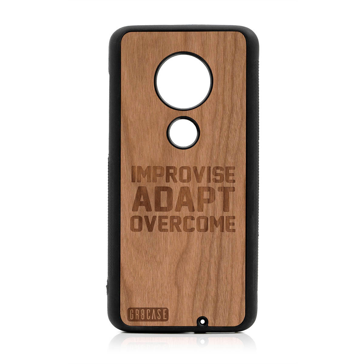 Improvise Adapt Overcome Design Wood Case For Moto G7 Plus