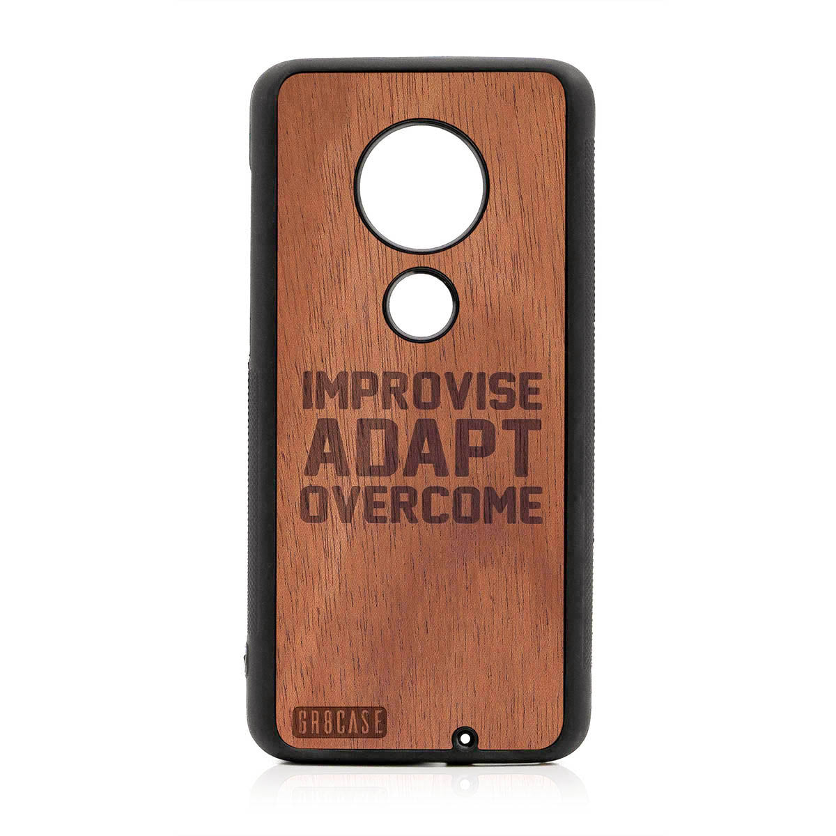 Improvise Adapt Overcome Design Wood Case For Moto G7 Plus