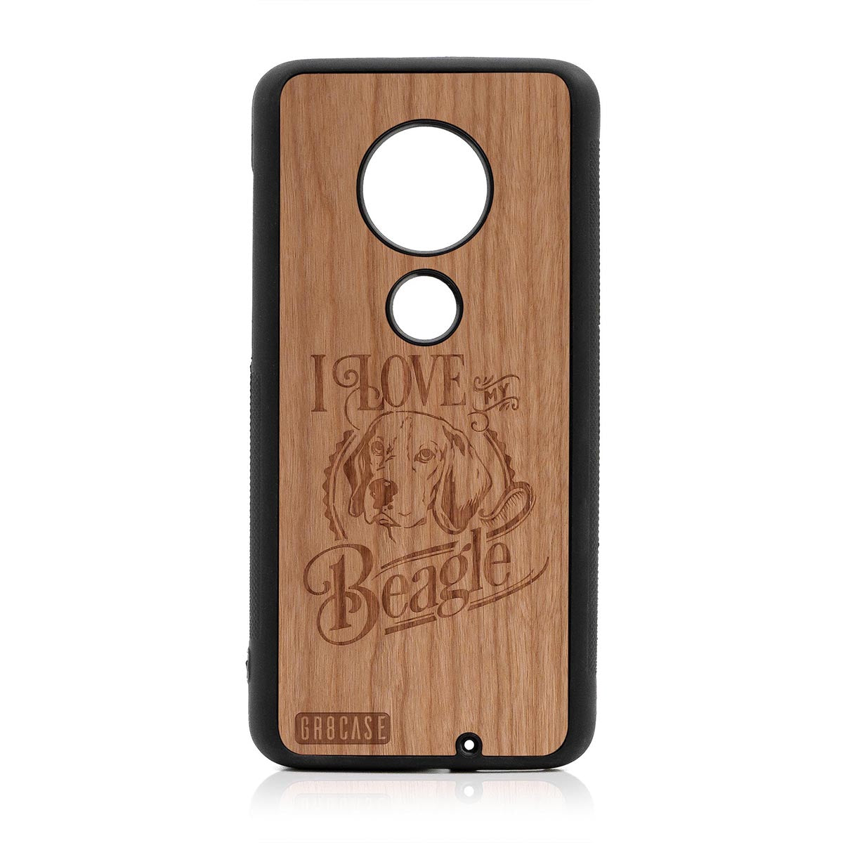 I Love My Beagle Design Wood Case Moto G7 Plus by GR8CASE