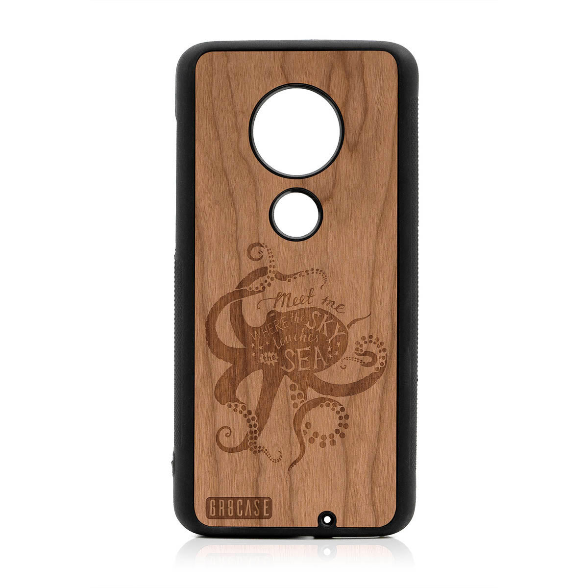 Meet Me Where The Sky Touches The Sea (Octopus) Design Wood Case For Moto G7 Plus