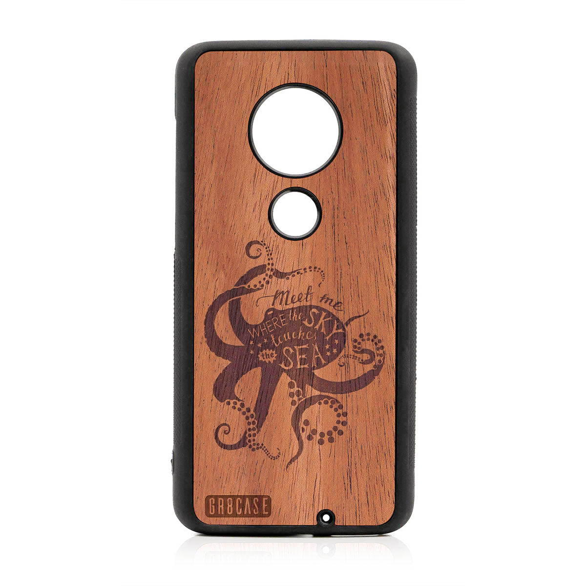 Meet Me Where The Sky Touches The Sea (Octopus) Design Wood Case For Moto G7 Plus