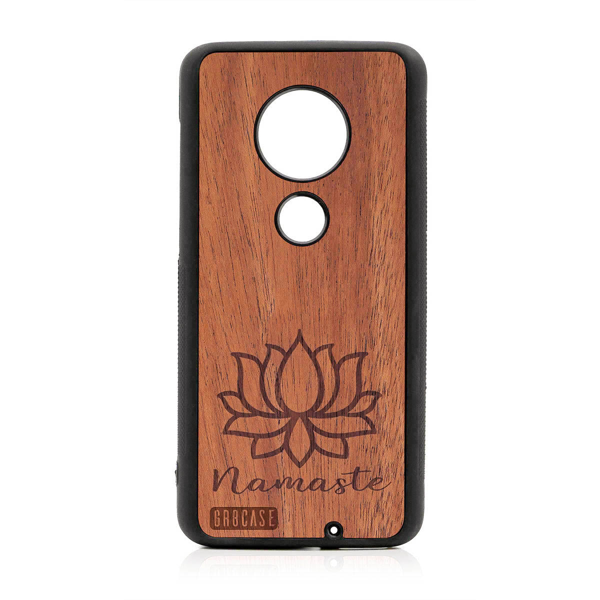 Namaste (Lotus Flower) Design Wood Case For Moto G7 Plus